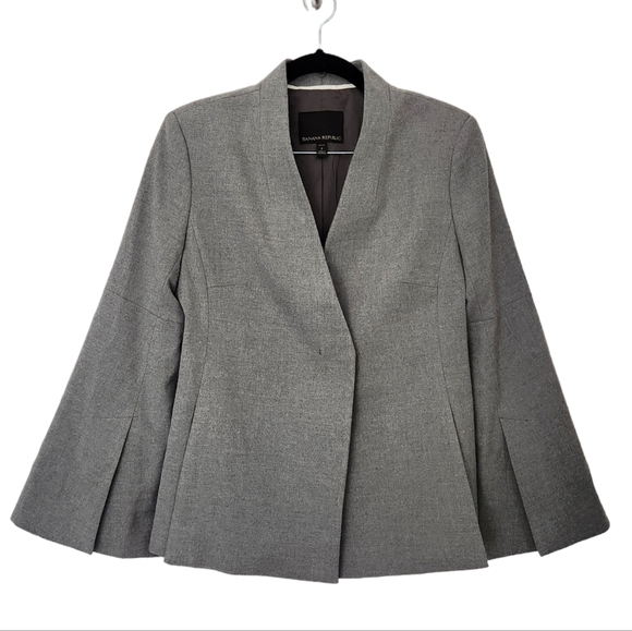 BANANA REPUBLIC Gray Bell Sleeve Jacket 2P - Picture 1 of 7
